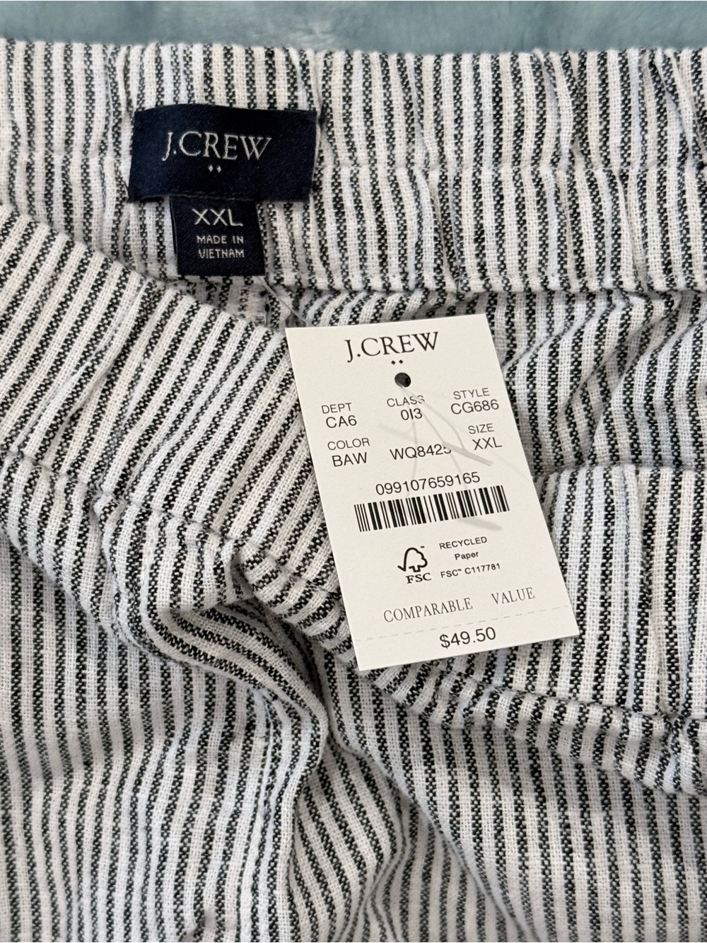 J. Crew Black and White High-Waist Shorts - Picture 3 of 5